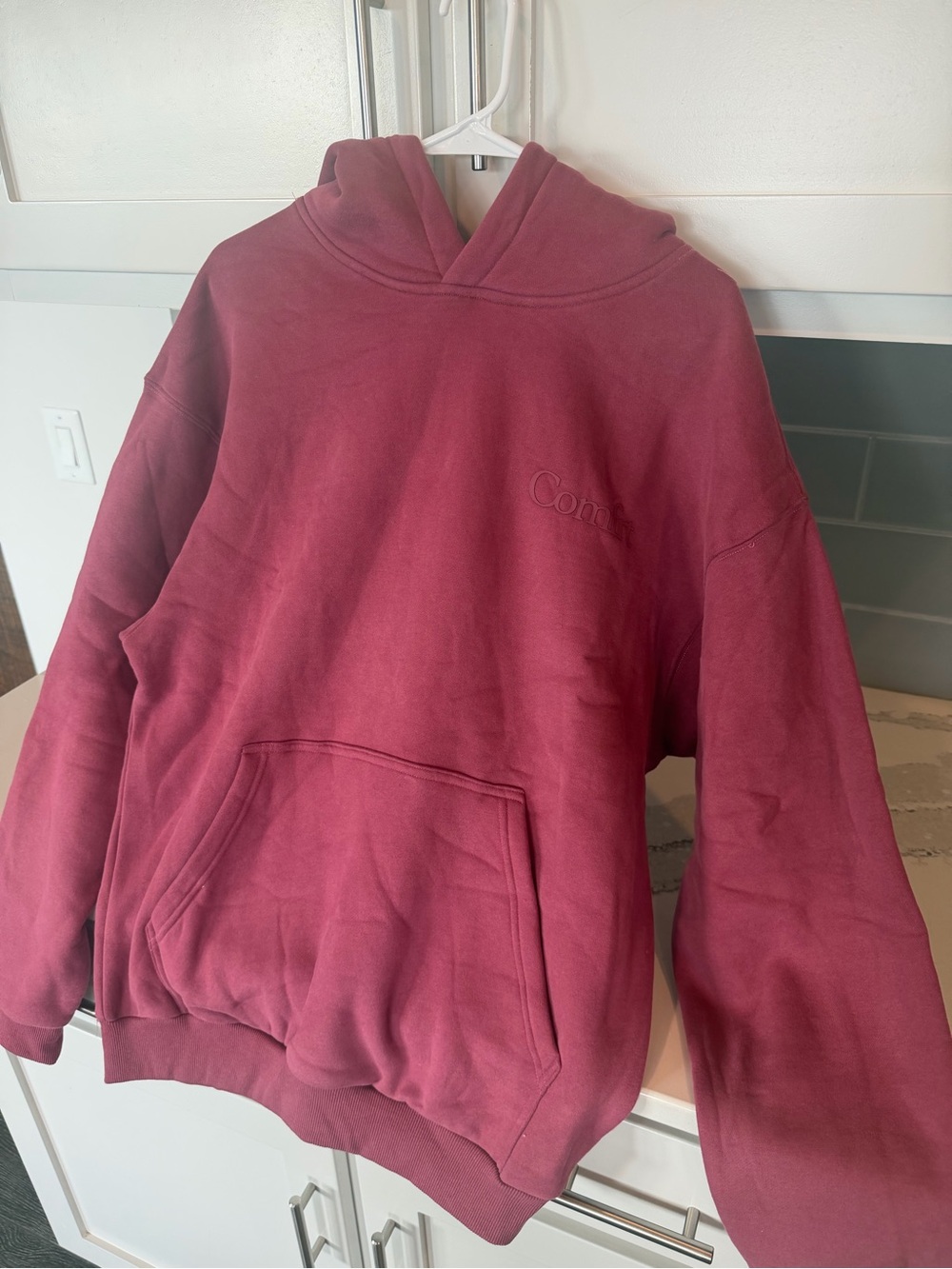 Comfort Colors Men's Crewneck Hoodie - Burgundy